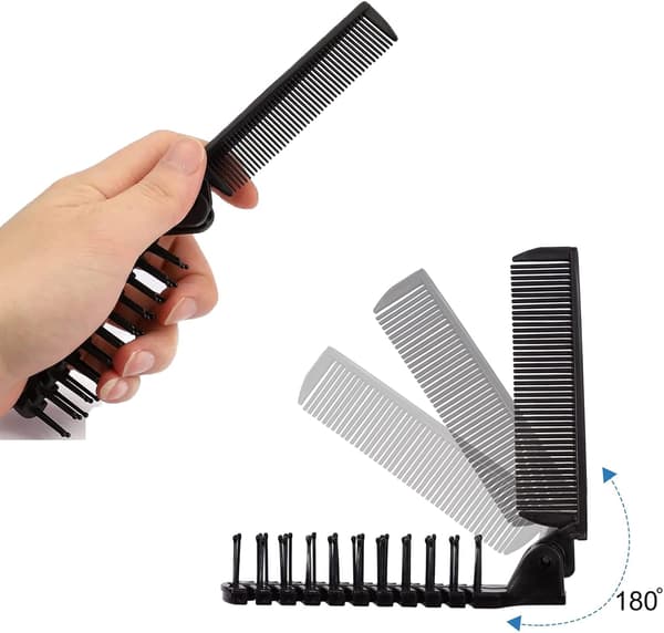 Sæt med 2 plastikfoldbare rejsehårbørster, bærbar hårbørste,