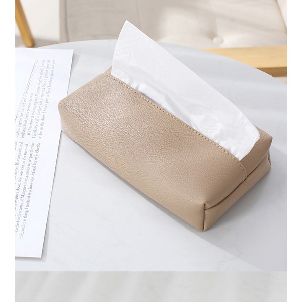 Kreativ beige læder vævæskeskrin,