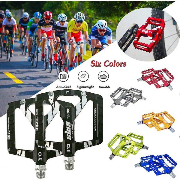 Bike Pedal 9/16&quot; Road Bike Mtb Pedal Aluminum Alloy Non-slip Flat Bike Pedals With Sealed Bearings, Road Cycling Pedals For Road Bike City Mtb