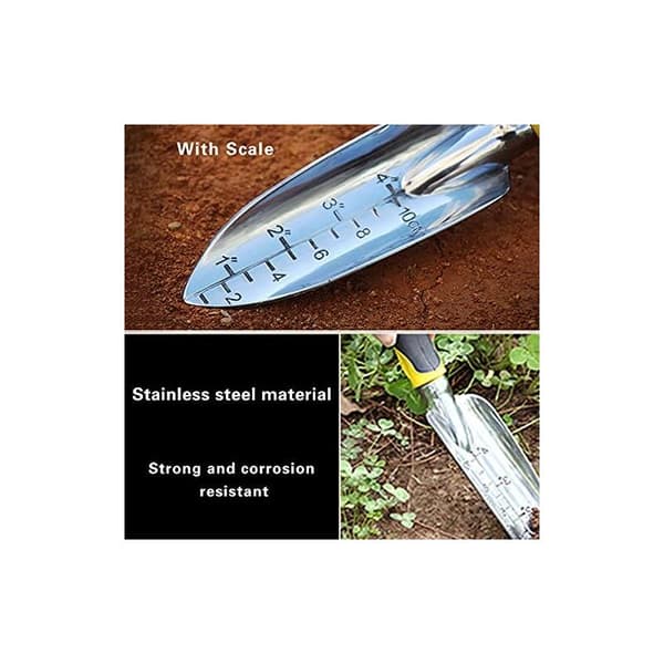30x5,5 cm Trädgårdsspade i Rostfritt Stål för Plantering, Omplantering, Rensning och Flyttning