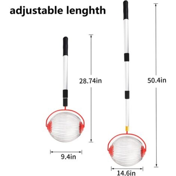 Stor Justerbar Lätt Nötkollektor för Utomhus, Rostfritt Stål Nötkollektor Rulle Fruktträdgård Verktyg Gård