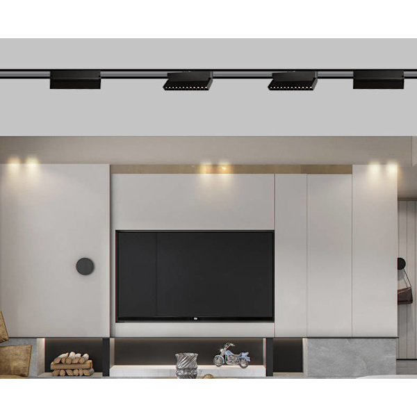 Platt utan huvudljus, mini nordisk fällbar kreativ spårbelysning, spårspotlight, anpassad spårbelysning för renovering och hem (OSRAM-chip 12W, neutralt