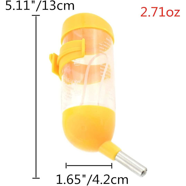 3-i-1 Hamsterhängande Vattenflaska Djur Automatisk Dispenser Med Bas För Dvärghamster Mus Råtta Igelkott Y 80ML