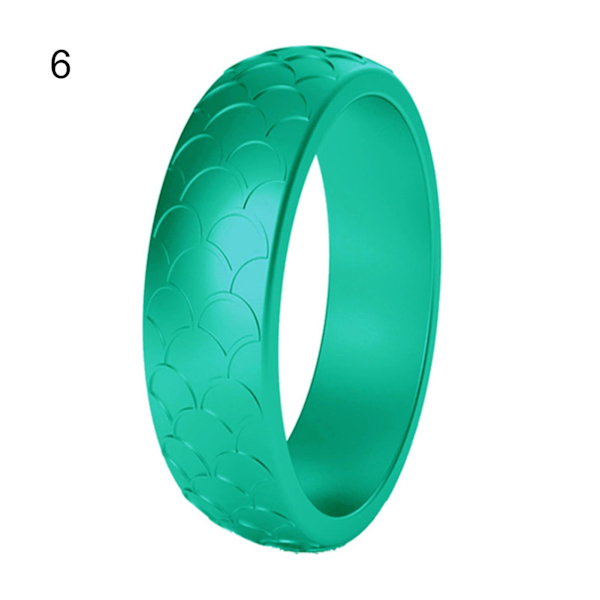 2st Kvinnor Fiskskala Mönster Födelsedag Silikon Ring Bröllopsband Tillbehör Present US 8 6