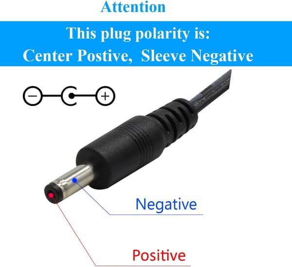 2-pakning 9V 1A 1000mA DC strømadapter - 5,5 mm x 2,5 mm plugg - Midtre positiv posisjon