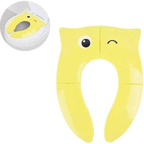 Child Folding Travel Toilet Reducer Portable Baby Toilet Seat Comfort PP Material with 4 Non-Slip Silicone Pads and 1 Ca
