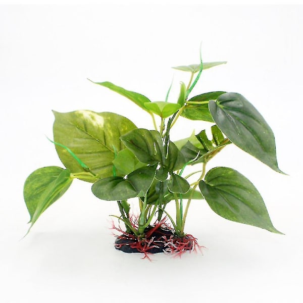 Konstgjord Grön Grön Grön Plast Akvarium Lotus Lotus Lotus Växt, Stor 31cm