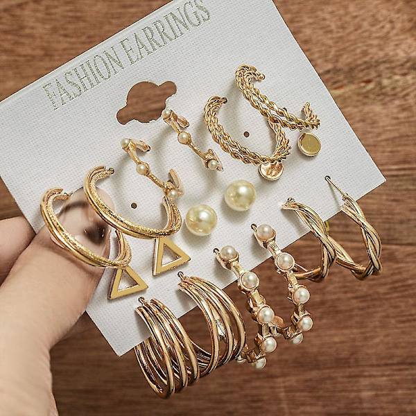 Örhängen Set Vintage Guld Färg Mode Smycken B2099 8542