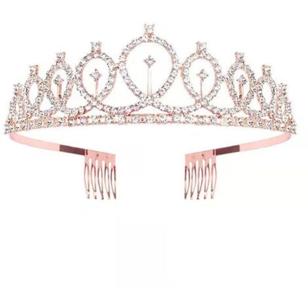 kristall tiara krona med kam för bröllopsfest födelsedag krona