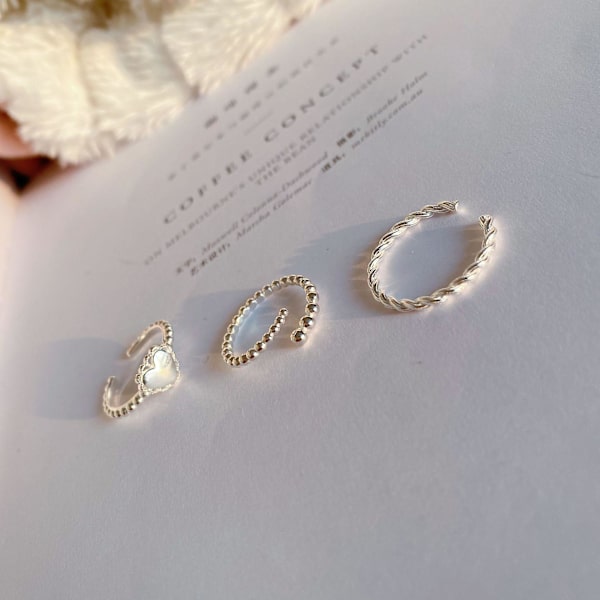 Ring Hjerte Stud S925 Sølv Fashion Smykker Ac5169 3