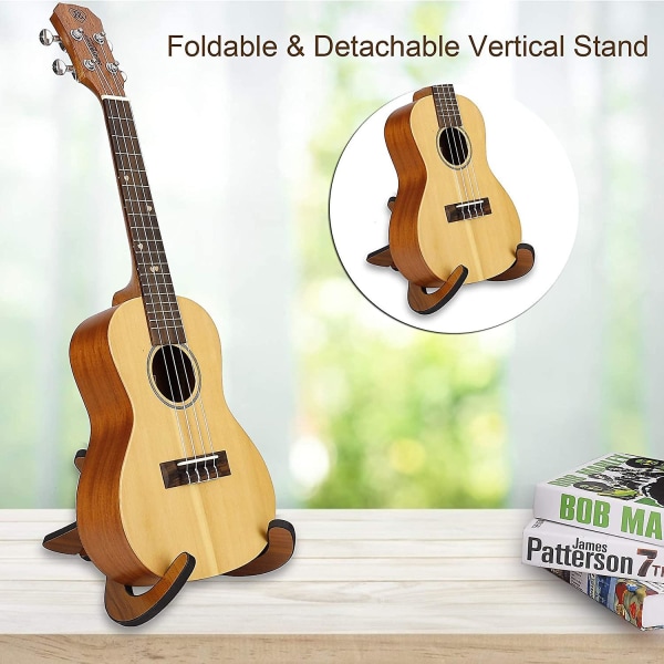 Löstagbart ukulelestativ i trä Vikbart gitarrstativ Robust X-formad ram med mjuk kant för ukulele, fiol, mandolin och banjo