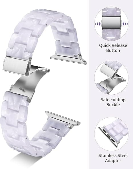 Resinrem (blank hvit), egnet for Apple Watch-rem