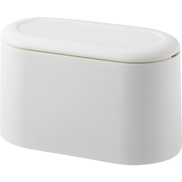 Dobbeltlags pop-up push-desk søppelbøtte (hvit)