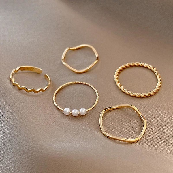 Ringset Vintage Guld Färg Mode Smycken B2520 SJEN00751