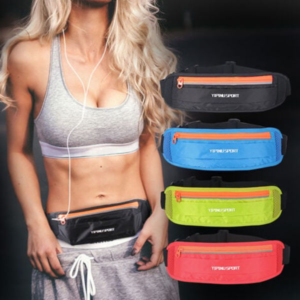 Lätt och justerbar midjeväska med elastiskt midjeband för iPhone, Samsung, perfekt för löpning, träning, unisex