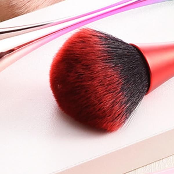 Dammborste Mjuk Stor Mineralpuderborste, Kabuki Makeup Borstar Mjuk Fluffig Foundation, Daglig Makeup Reddish Black