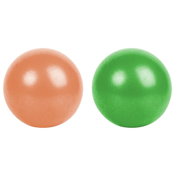 2 stk Treningsball for Yoga Pilates Ball, med oppblåsbar strå, pilates, yoga, kjerneøvelser Orange Green