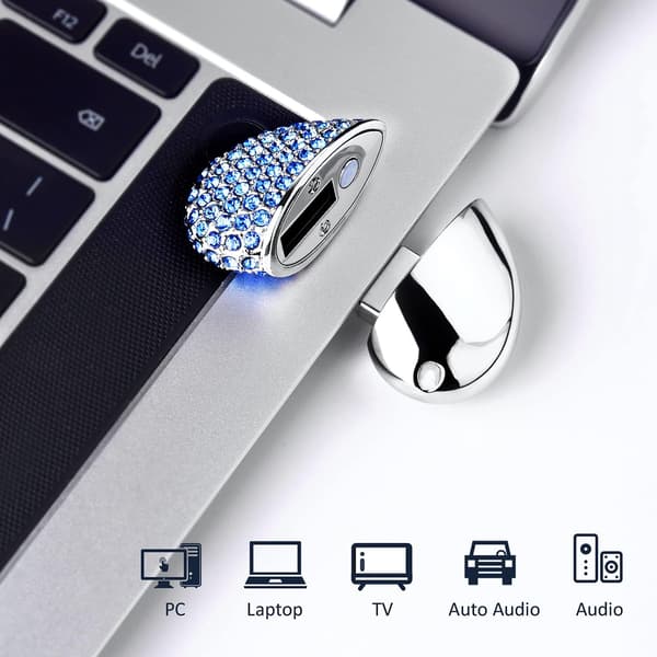 Hjerteformet U-disk (4GB blå diamant hjerte)