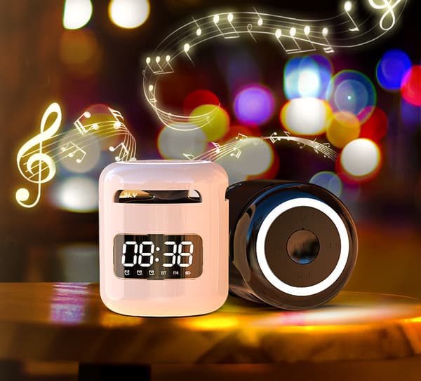 Trådlös Bluetooth-klockhögtalare, mini bärbar utomhus väckarklockshögtalare (blå)