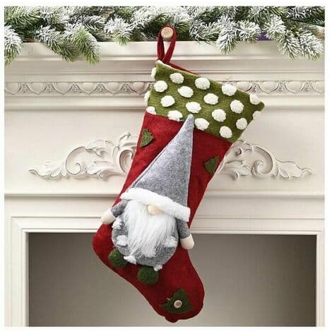 Julstrumpa hängande mantelstrumpa, presentpåse godispåse, tomte, 2 st LYCXAMES