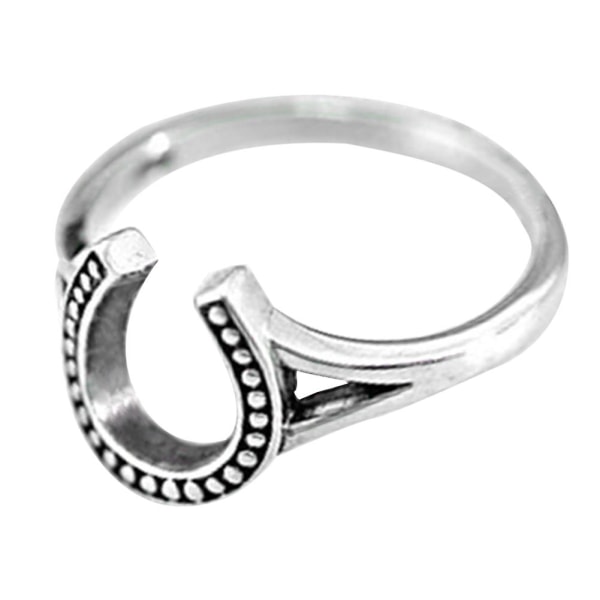 Vintage Horseshoe U Shape Kvinnor Metal Finger Ring Party Smycken Födelsedagspresent