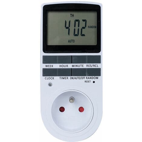 Digital Programmerbar Stikkontakt, Daglig/Ukentlig Digital Timer, Elektrisk Uttak Planlegger med LCD-skjerm og Tyverisikring