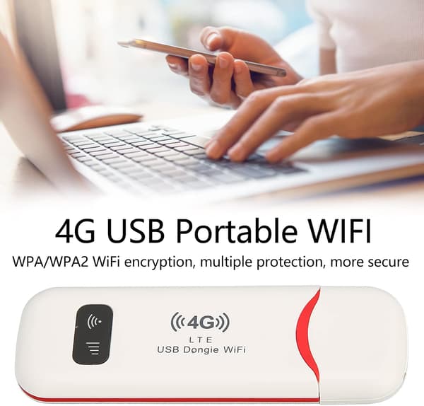 1 stk Trådløs Netværksrouter, 4G USB Bærbar WiFi Router