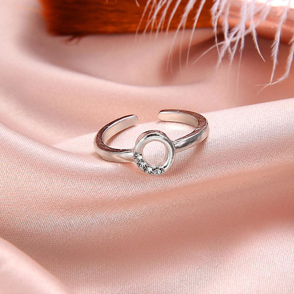 Muodin naiset yksinkertainen A-Z englanninkielinen aakkosten kirjain strassinen avoin sormus koru Rose Gold D