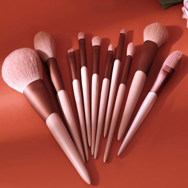 10 lyserøde makeupbørster