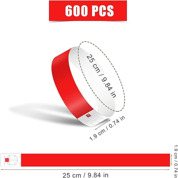 600 stk. Papirarmbånd, vandtæt ID-armbånd til events