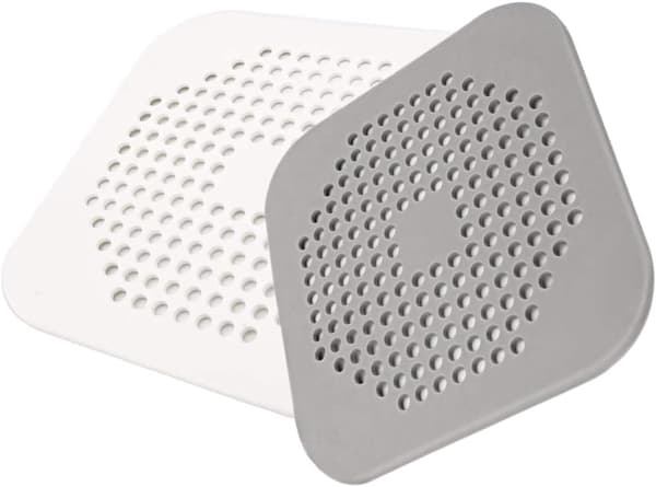 Silikon Avløpsdeksel for Vask, Anti-Tette Hårfilter, 2 stk (Hvit + Grå)