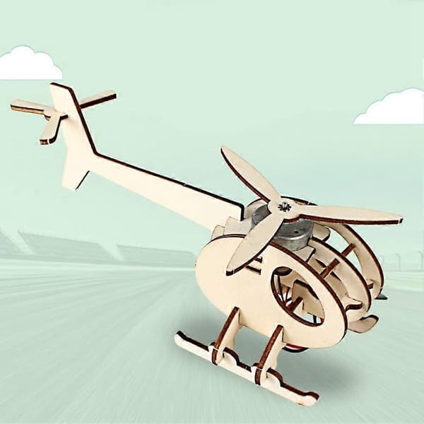 Trä Solenergi Flygplan Pedagogisk Leksak Hantverk DIY Modell Underbar Barnpresent