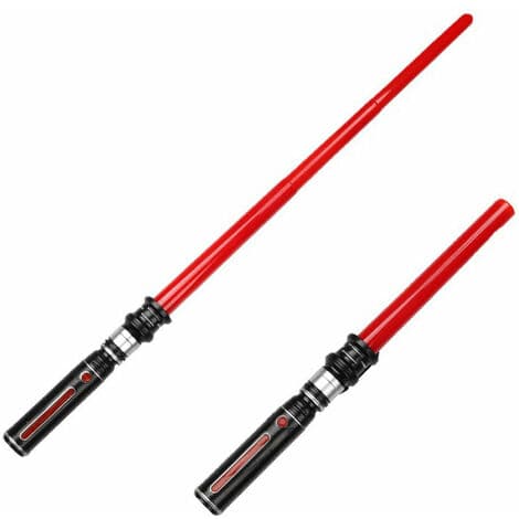 LED lyssværd til børn, Star Wars lyssværd, glidende og bøjeligt legetøjssværd med lyd, lyssværd til karneval rød