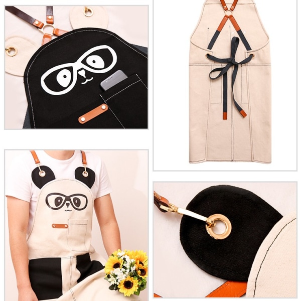 Forklæde køkken mælketebutik café barbersalon til mænd og kvinder restaurant blomsterhandler overalls børneoveralls (hvid, 47 cm),