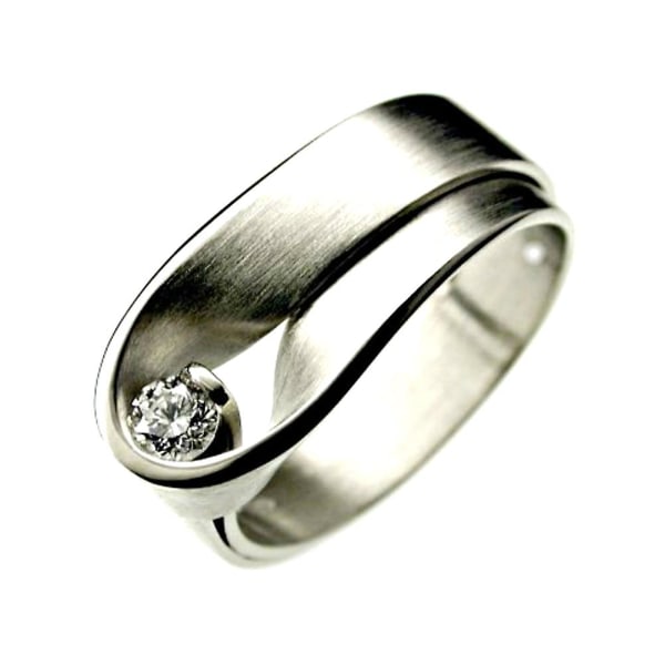Mode Unisex Cubic Zirconia Inläggningar Bröllop Engagement Finger Ring Smycken US 10