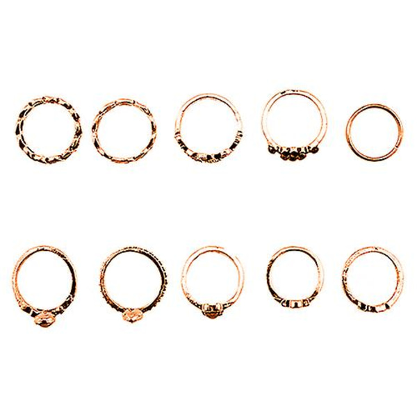 10 kpl/setti Naisten Punk Vintage Strass kaiverrettu ontto Midi Knuckle Ring Set Gold