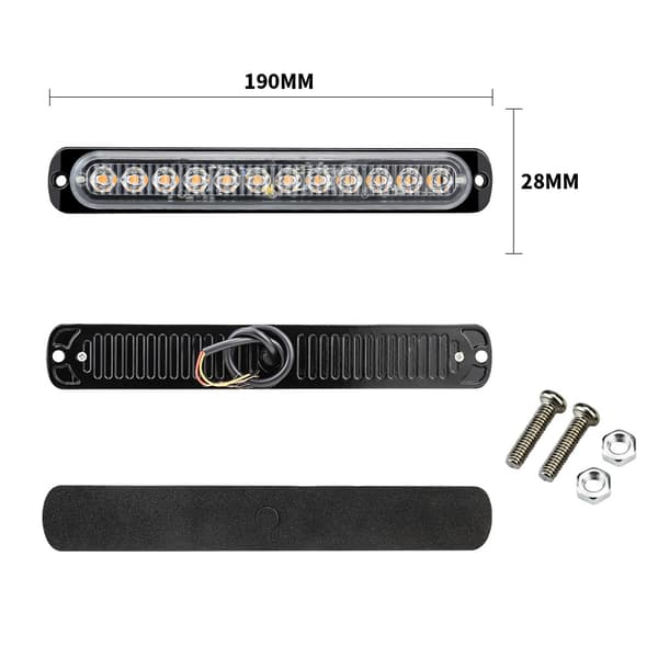 6 stk. LED-strobelys for lastebil, traktor, gaffeltruck, erstatningsvarsellamper