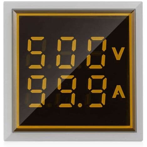 LED Digital Spændingstester, Amperemeter Voltmeter, Multifunktionel Elektrisk Tester, Dobbelt Display Panel Firkantet Strømdetektor