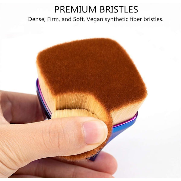 Professionell Foundationborste för Ansiktet, Syntetisk Flat Top Kabuki Makeupborste för Flytande Blanding, Mineralpuder, Buffring, Stippling, Shimmer, Bronzer