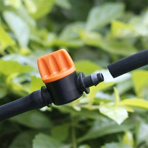 20 st Micro 4/7mm 1/4 Barbed Trädgårdsbevattning Slang Vattenflödeskontrollventil Droppbevattningssystem Trädgårdsslangkopplingar