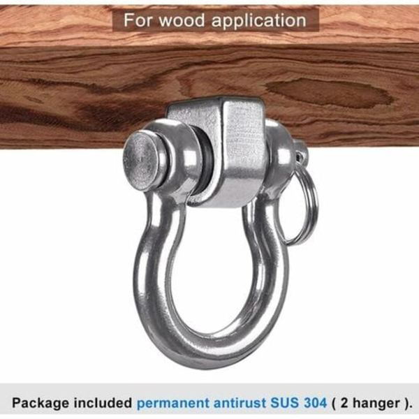 x 304 rustfritt stål takkroker med 900 kg kapasitet, hengesett for hengekøye, henger, hengekøye, sandsekk, slynge