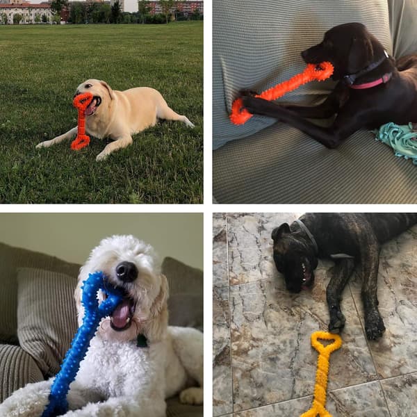Hundtuggleksaker Resistent Gummi 13 tum Benformad Hundleksak