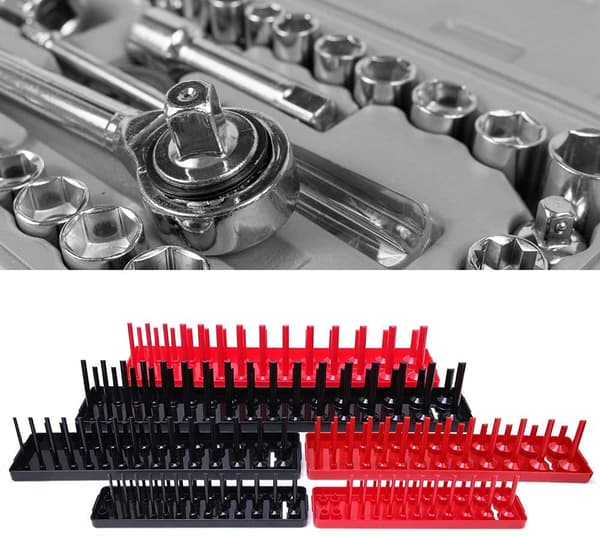 6-pack Metric/Tum Socket Hållare Multifunktionell Plast Socket Organizer Socket Hållare Organisatör Socket Förvaringshållare Fack,