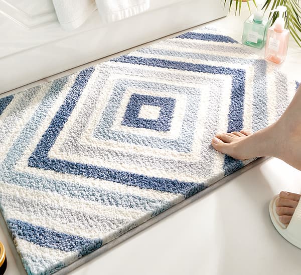 Echo-Blue Enkel Badrumsmatta med Halkskydd 40*60cm