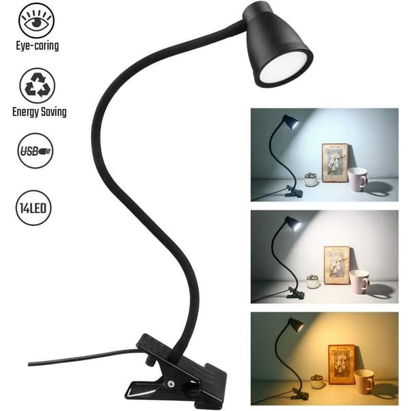 Hjemmeklips Skrivebordslampe Øjenbeskyttende LED Skrivebordslampe (Sort)