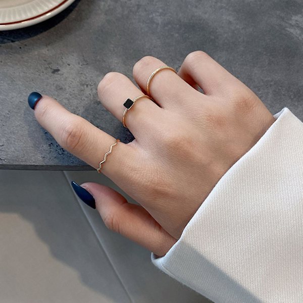5 st/3 st Fingerringar Blank Glans Slitstark Kompakt Kvinnliga Stackbara Tumringar Mode Smycken Tillbehör 3pcs