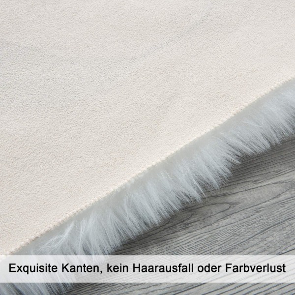 Faux Lambskin Rug Shaggy Sheepskin Faux Fur Rug Shaggy Fur Super Soft Faux Lambskin Rug for Chair Sofa Bed Carpet Living Room Bedroom Kid's Room (Ligh