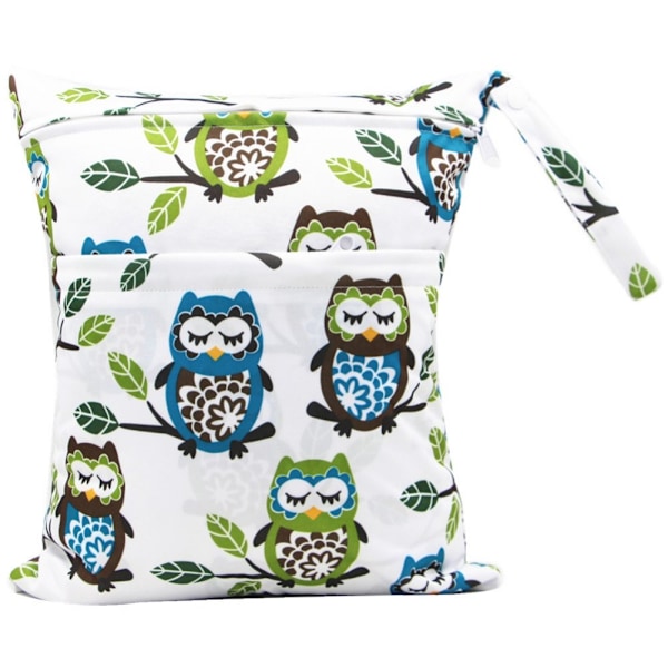 Babyreseväskor för blöjor, våta och torra kläder, blixtlås, vattentäta, tvättbara våtsäckar, 2-pack, #B