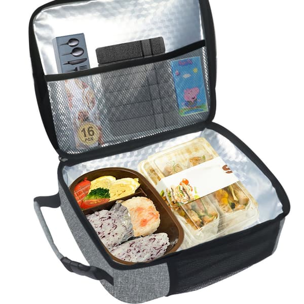 1 stycke grå Oxford-tyg foder med aluminiumfolie lunchlåda