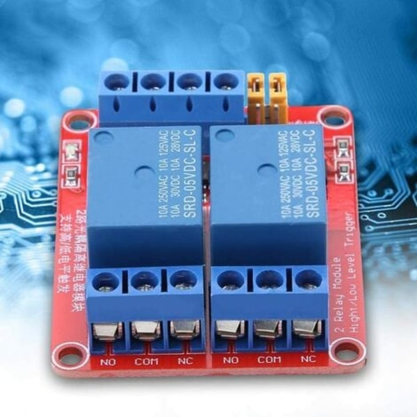 2PCS 12V 2-kanals relémodul med optocoupler-isolering høy og lav nivå trigger